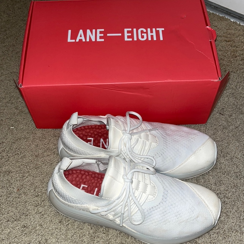 Lane eight womens all white sneakers size 8.5